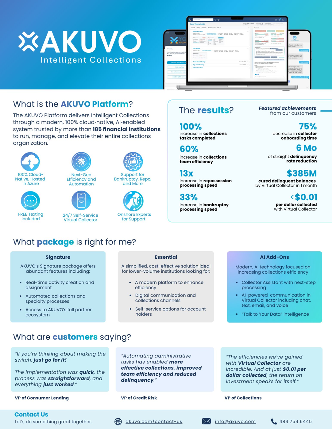 AKUVO one-pager design